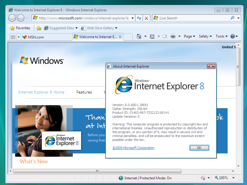 Internet Explorer 7  Windows 7 -  3